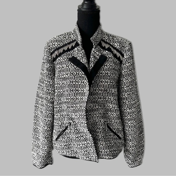 CHICOS Diamond Jacquard Moto Jacket - Picture 3 of 16